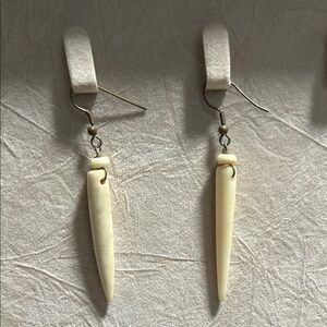 Elegant Cream Dangle Earrings